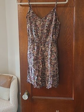 Mimi Chica Black Floral Spaghetti-Strap Mini Dress